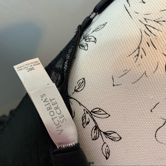 Victoria's Secret Black Lace Tank Lingerie 36C - Picture 4 of 5